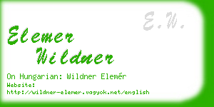 elemer wildner business card